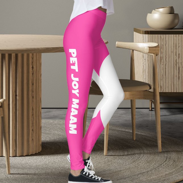 Legging Nome da Mamãe do Gato Elétrico Rosa Branco Texto P (Criador carregado)
