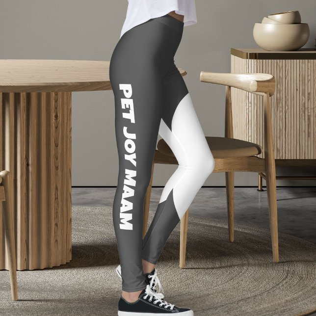 Legging Nome da Mamãe Gata Cinza Branco Texto Personalizad (Criador carregado)