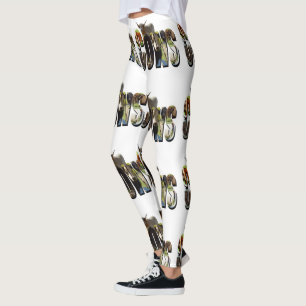 Legging Nome Da Vaca Logotipo De Imagem Com Vacas,