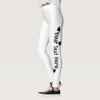 Legging Nome de Borboleta Personalizado Branco e Preto