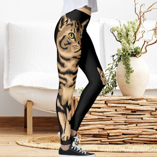 Legging Nome DIY Gato Fofo Animal Pet Listras Preto Pêsseg