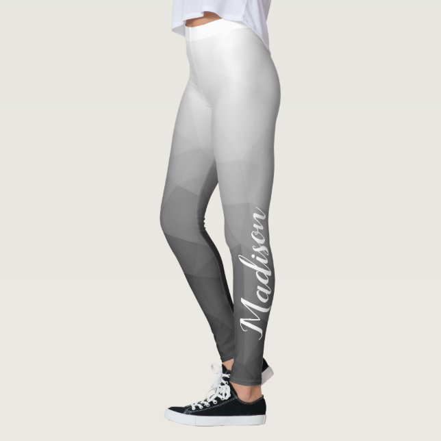 Legging Nome do Padrão de Malha da Geometria da Gradiente  (Esquerda)