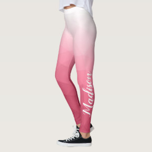 Legging Nome do Padrão Geométrico do Gradiente Rosa Rosa R