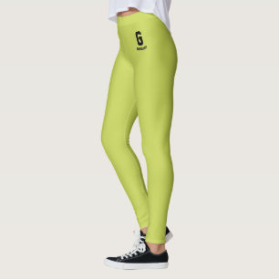 Legging Nome Personalizado Clássico Verde Maçã Preto Monog