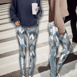 Legging Nome Personalizado do Abstrato de Cinza de outono