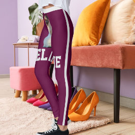Legging Nome personalizado do vinho Fofo Siamês Foto de ga