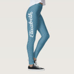 Legging Nome personalizável Modelo de texto moderno<br><div class="desc">Nome Personalizado Logotipo de Modelo de Imagem de Texto Mulheres Personalizadas Típica Elegante Moderna Script Leggings Azuis.</div>