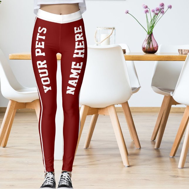 Legging Nomes de animais de estimação de faixas vermelhas  (Criador carregado)