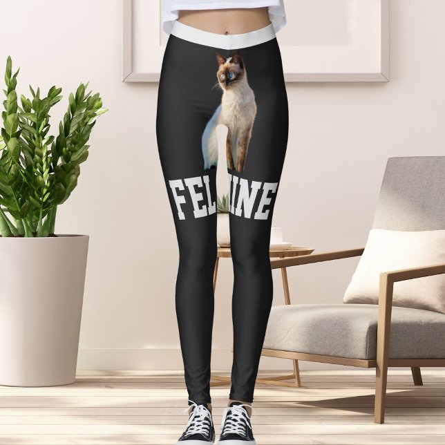Legging Nomes de Cinzas Personalizadas Foto de Pet de Gato (Criador carregado)