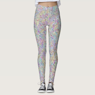 Legging Nomes de Raparigas Resolvidos Quebra-cabeça de Pes