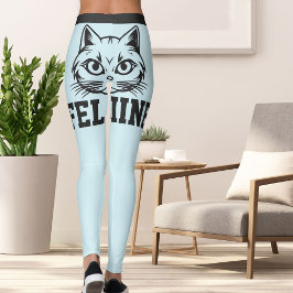 Legging Nomes Personalizados Cinzas Azuis Stripes Gatos Ga
