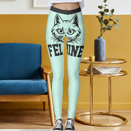 Legging Nomes Personalizados Cinzas Teais Stripes Gatos Ga