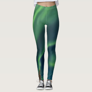 Legging Norte Aurora Borealis ilumina estrelas de inverno 