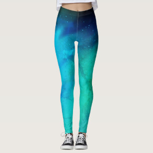 Legging Nortes Noturnos Luzes Galáxias
