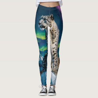 Legging “Northern Sky Wanderer” – Snow Leopard Portrait