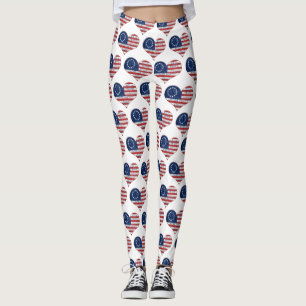 Legging Nós, o Pessoas American Flag Heart