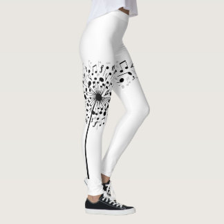 Legging Notas da música do dente-de-leão