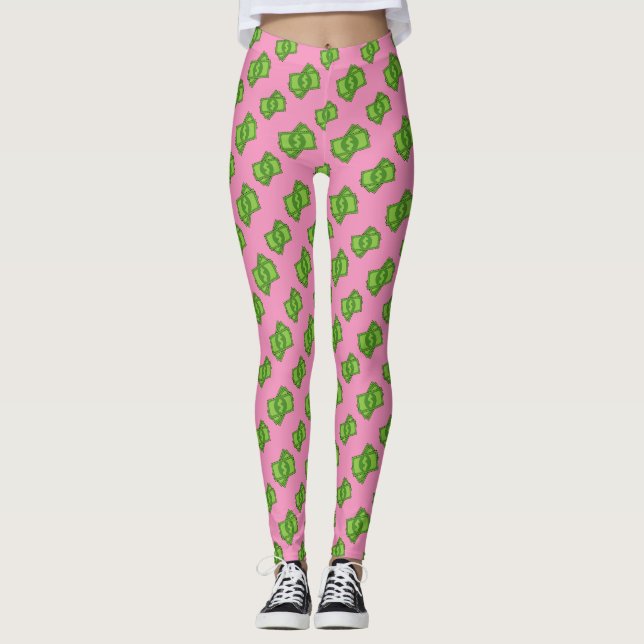 Legging Notas de Dinheiro do Cartoon (Frente)