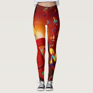 Legging Notas de música e símbolos coloridos