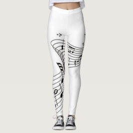 Legging Notas Musicais em Branco
