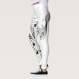 Legging Notas Musicais em Branco
