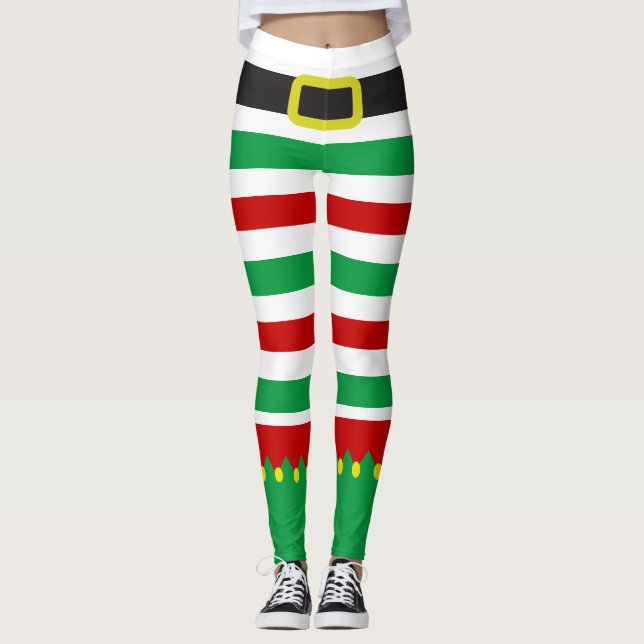 Legging Novidade Vermelha Vermelha Elf Verde (Frente)