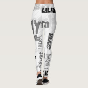 Legging NOVO! Trendy Chamada Wordcloud GYM Bunny