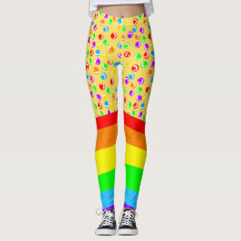 Legging Núcleo de Palhaço e Arco-Íris