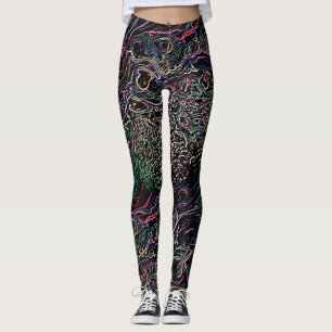 Legging Números Manguejados Coloridos Da Linha Do Arco-Íri