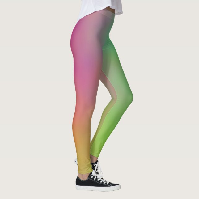 Legging Nuvens de Mármaco Azul e Verde Rosa (Direita)
