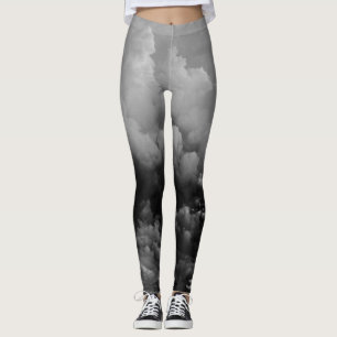 Legging Nuvens negras e brancas que produzem ioga vista at