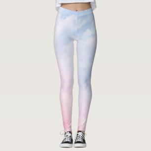 Legging Nuvens Pastel: Padrão de Fundo Sereno