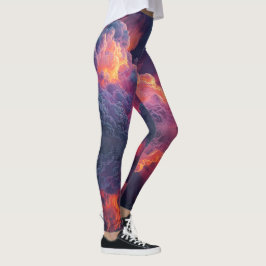 Legging Nuvens Surreais do Pôr do Sol Refletidas na Água