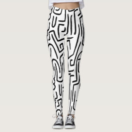 Legging O abstrato alinha 130318 - preto no branco