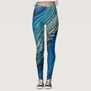 Legging O acrílico da menina dos meios mistos derrama