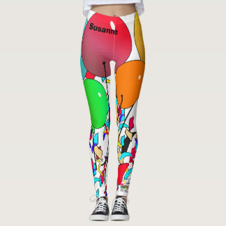 Legging O aniversário comemora caneleiras do feliz