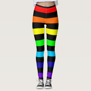 Legging O arco-íris listra caneleiras