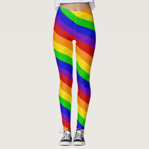 Legging O arco-íris listrado colore o divertimento