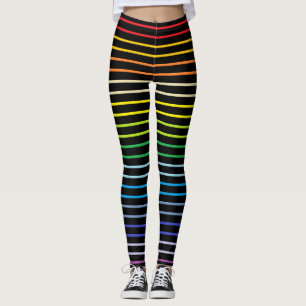Legging O arco-íris mais largo esboçado do espectro listra