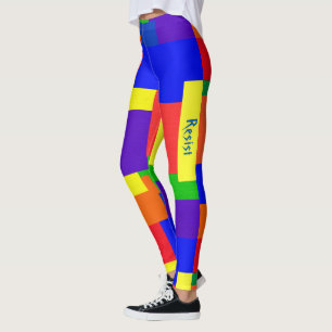 Legging O arco-íris resiste o olhar Textured retalhos da