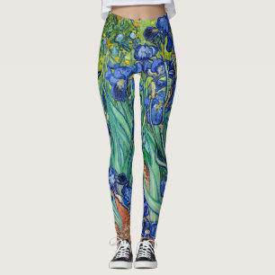 Legging O azul de Vincent van Gogh das íris floresce a