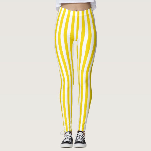 Legging O branco amarelo colore o modelo moderno elegante (Frente)
