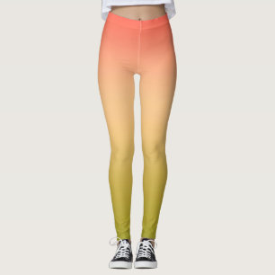 Legging O coral do ombre do inclinação cora delicado beg