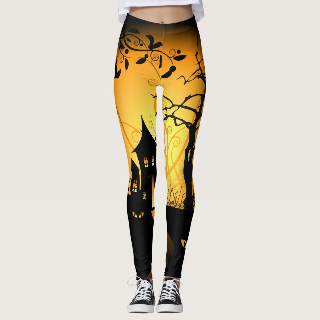 Legging O Dia das Bruxas feliz 12 (Frente)