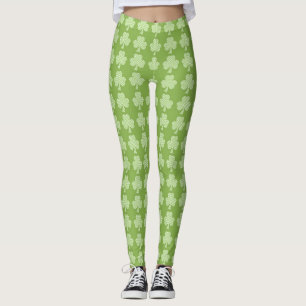 Legging O dia de Patrick das bolinhas do trevo do trevo