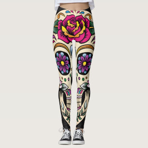 Legging O dia do crânio inoperante do açúcar com aument