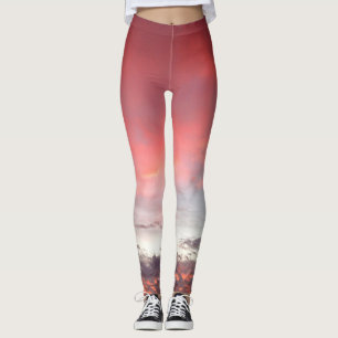 Legging O divertimento, rosa, vermelho bonitos e branco