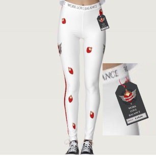Legging O EQUILÍBRIO TRABALHO AMOR Paixão Coração e Chama