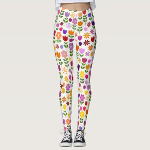 Legging O estilo escandinavo floresce o teste padrão