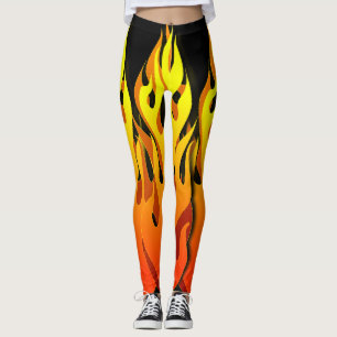 Legging O impressão do fogo projetou caneleiras